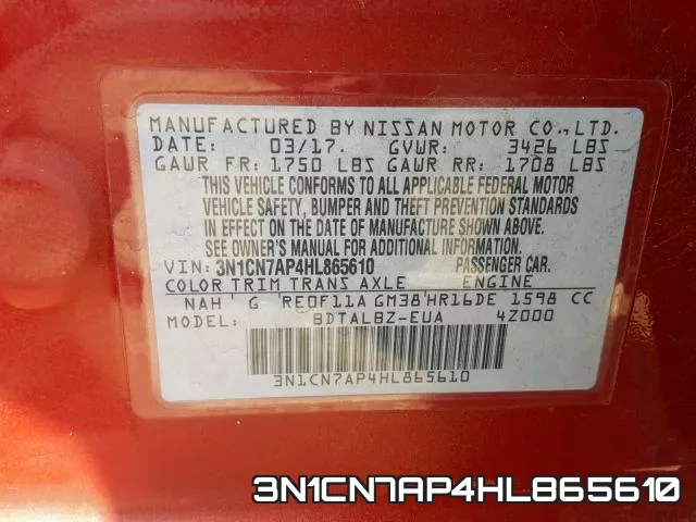 3N1CN7AP4HL865610 фото 2