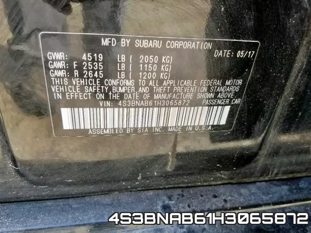 4S3BNAB61H3065872 фото 2