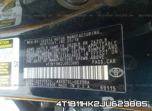 4T1B11HK2JU623885 фото 10