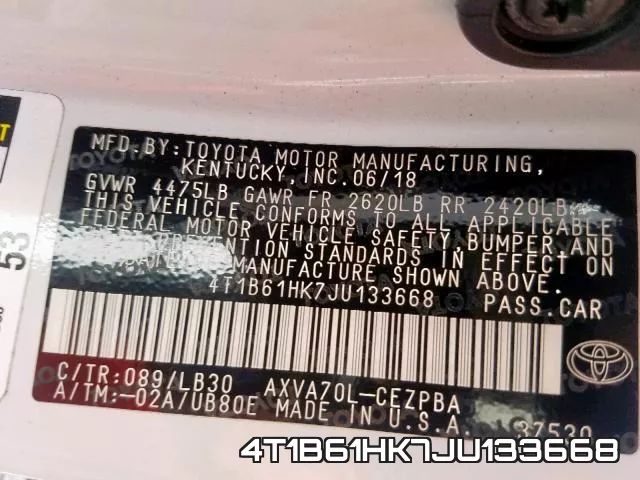 4T1B61HK7JU133668 фото 2