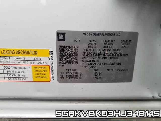 5GAKVBKD3HJ348145 фото 2
