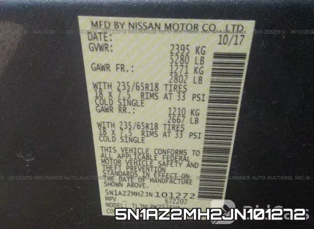 5N1AZ2MH2JN101272 фото 10