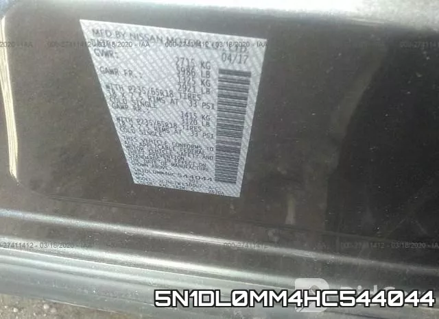5N1DL0MM4HC544044 фото 6