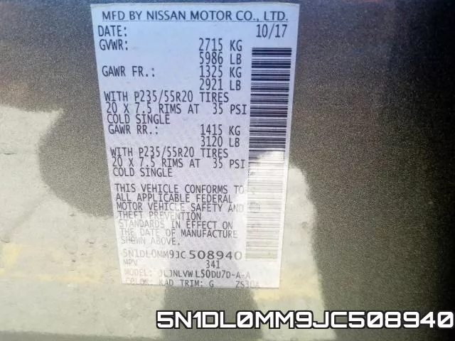 5N1DL0MM9JC508940 фото 2