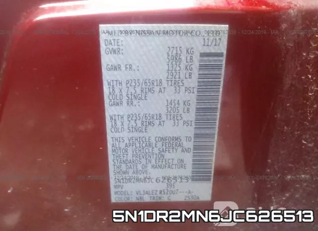 5N1DR2MN6JC626513 фото 10