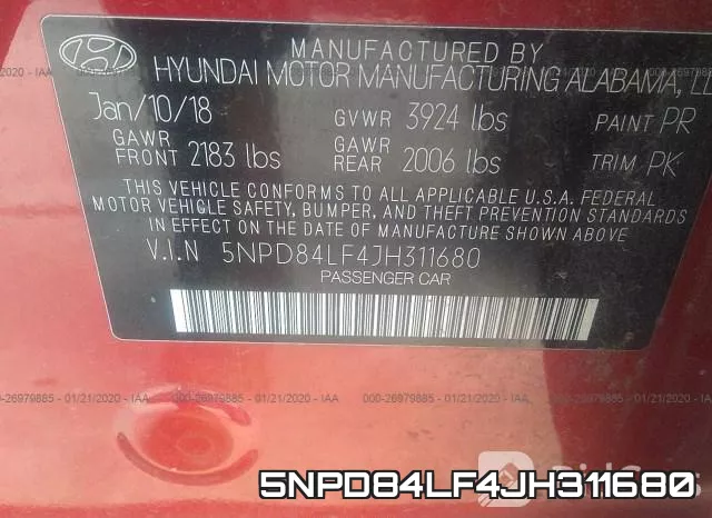 5NPD84LF4JH311680 фото 4