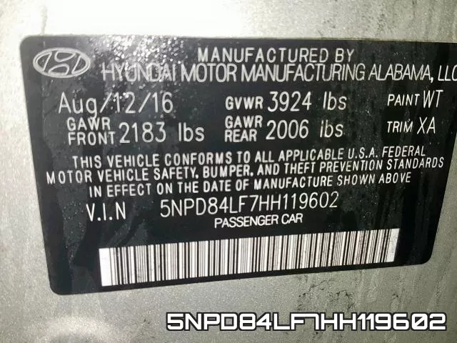 5NPD84LF7HH119602 фото 2