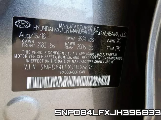 5NPD84LFXJH396833 фото 2