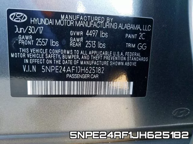 5NPE24AF1JH625182 фото 2