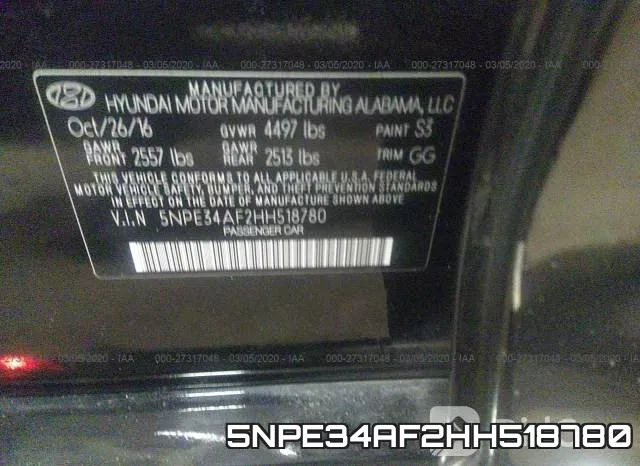 5NPE34AF2HH518780 фото 10
