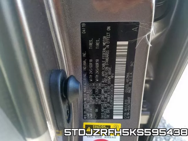 5TDJZRFH5KS595438 фото 2