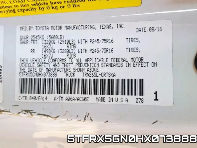 5TFRX5GN0HX073888 фото 2
