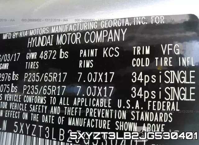 5XYZT3LB2JG530401 фото 10
