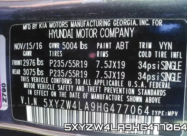 5XYZW4LA9HG477064 фото 8