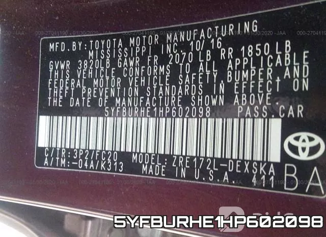 5YFBURHE1HP602098 фото 10