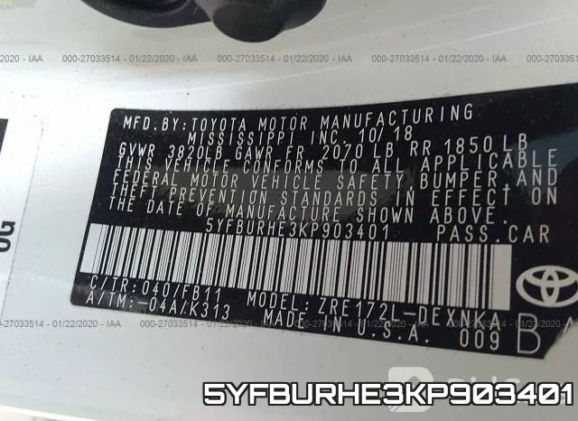 5YFBURHE3KP903401 фото 10