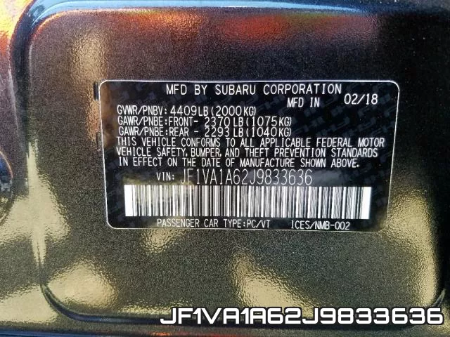 JF1VA1A62J9833636 фото 2