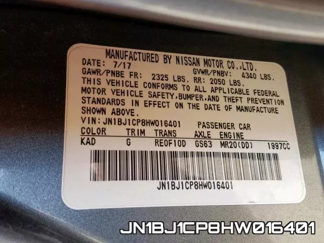 JN1BJ1CP8HW016401 фото 2