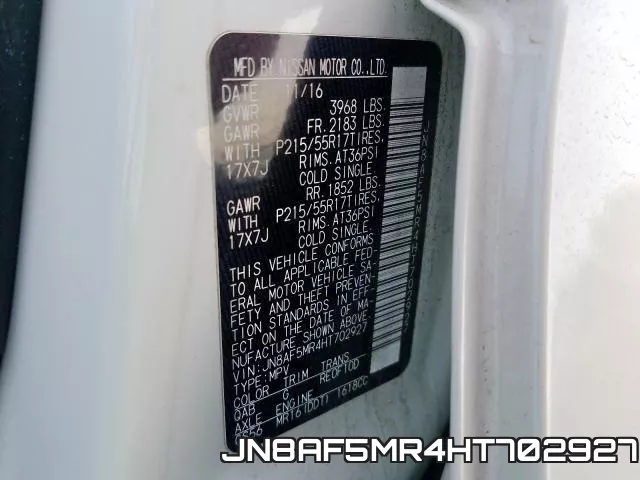 JN8AF5MR4HT702927 фото 2