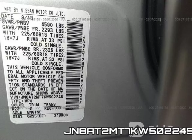 JN8AT2MT7KW502245 фото 7