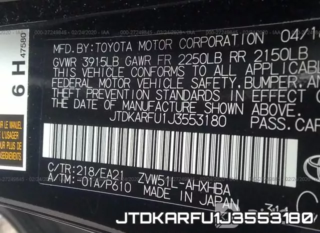 JTDKARFU1J3553180 фото 10