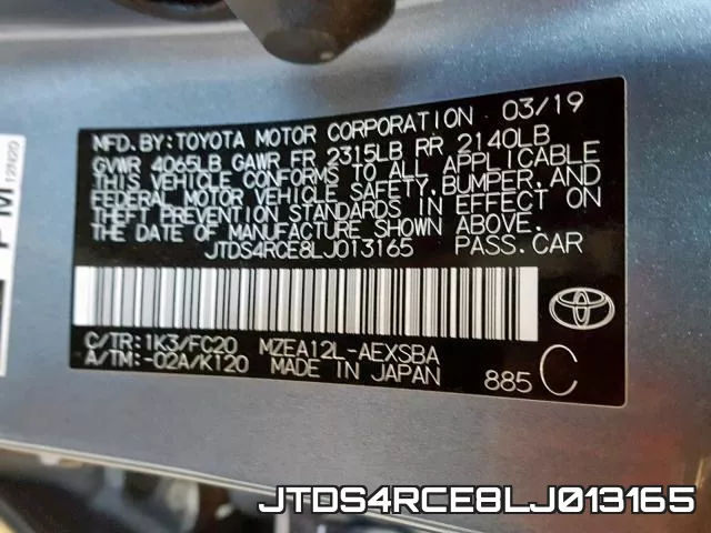 JTDS4RCE8LJ013165 фото 2