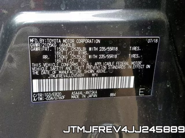 JTMJFREV4JJ245889 фото 2