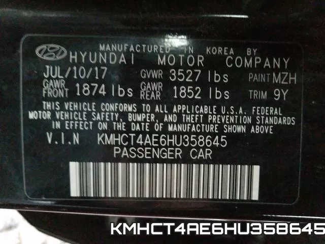 KMHCT4AE6HU358645 фото 2
