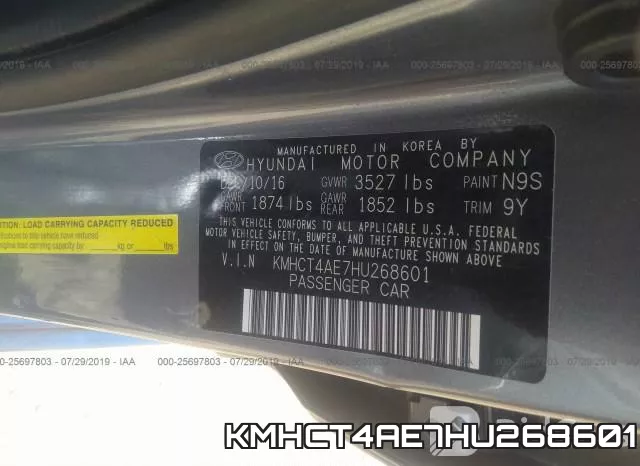 KMHCT4AE7HU268601 фото 8