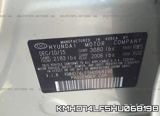 KMHD74LF5HU068198 фото 7