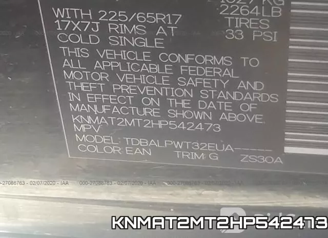 KNMAT2MT2HP542473 фото 7