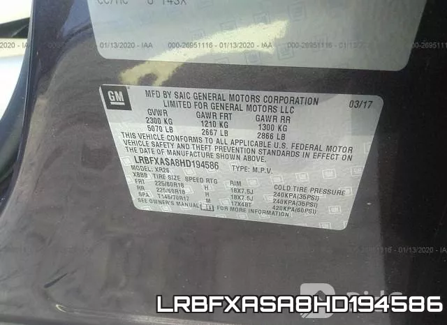 LRBFXASA8HD194586 фото 10
