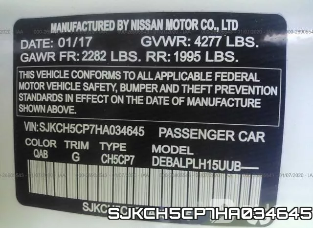 SJKCH5CP7HA034645 фото 10