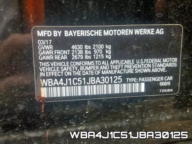 WBA4J1C51JBA30125 фото 2