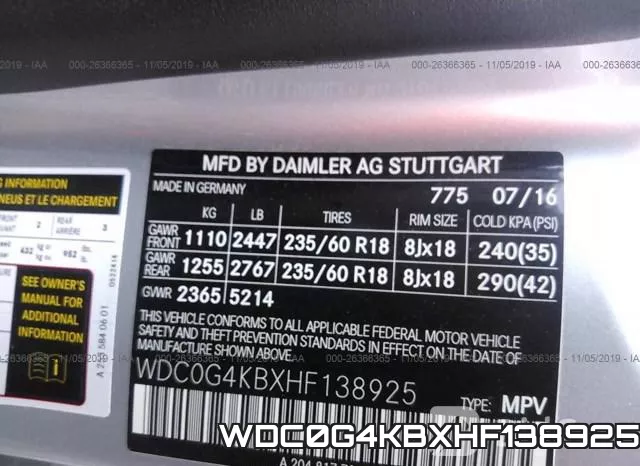 WDC0G4KBXHF138925 фото 10