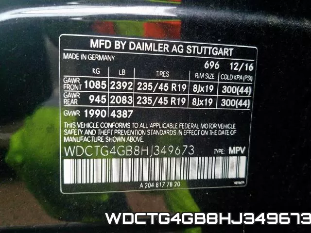WDCTG4GB8HJ349673 фото 2