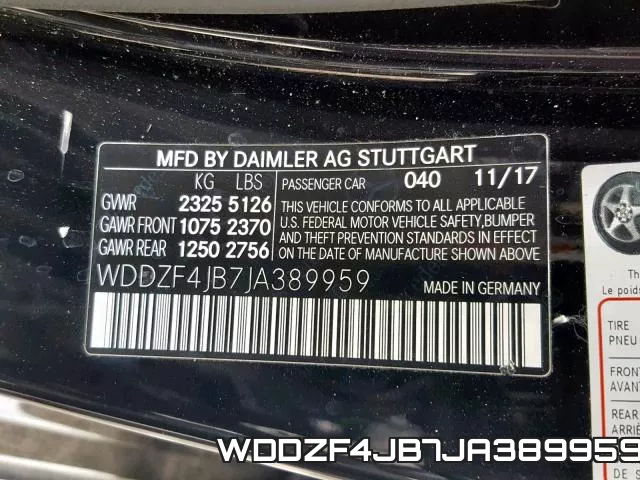 WDDZF4JB7JA389959 фото 2