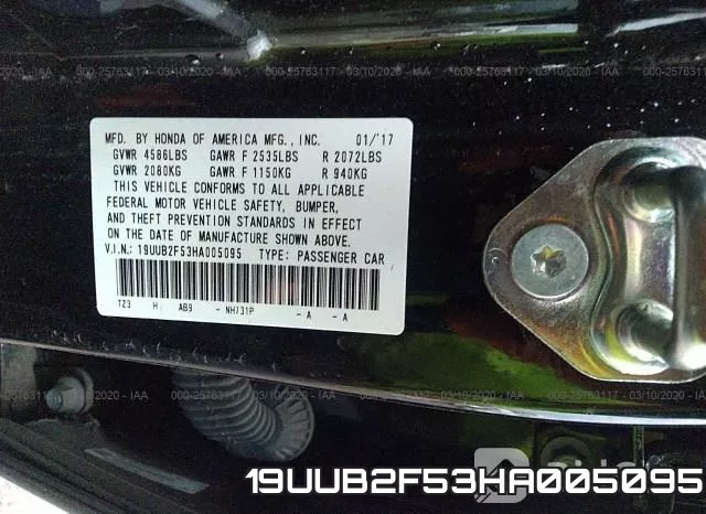 19UUB2F53HA005095 фото 10