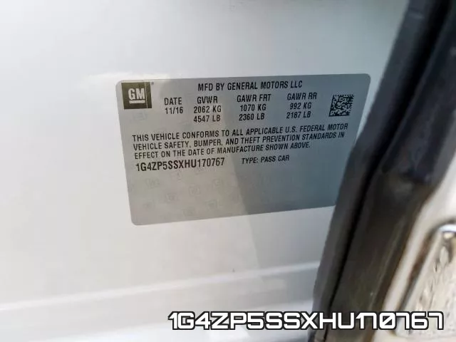 1G4ZP5SSXHU170767 фото 2