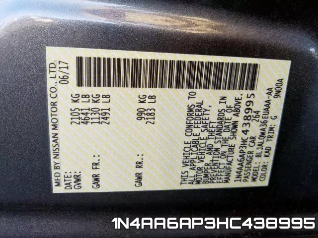 1N4AA6AP3HC438995 фото 2