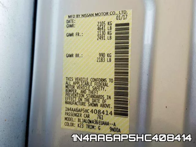 1N4AA6AP5HC408414 фото 2