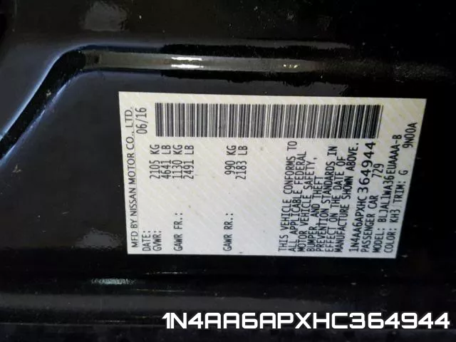 1N4AA6APXHC364944 фото 2