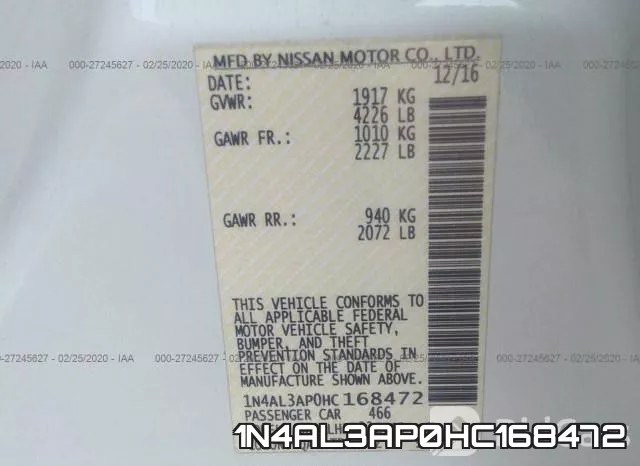 1N4AL3AP0HC168472 фото 10