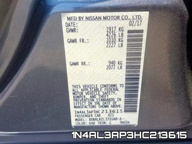 1N4AL3AP3HC213615 фото 2