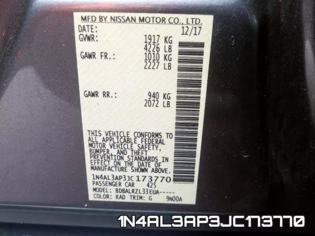1N4AL3AP3JC173770 фото 2