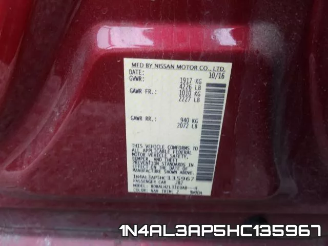 1N4AL3AP5HC135967 фото 2