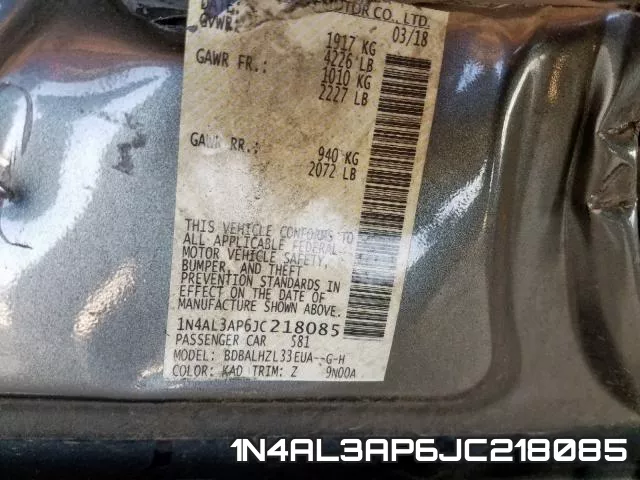1N4AL3AP6JC218085 фото 2