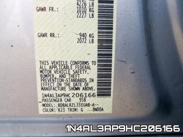 1N4AL3AP9HC206166 фото 2