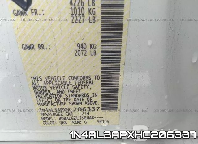 1N4AL3APXHC206337 фото 10