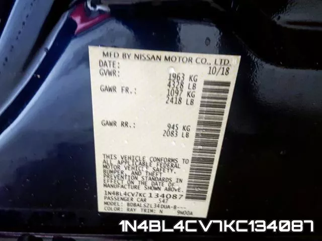 1N4BL4CV7KC134087 фото 2
